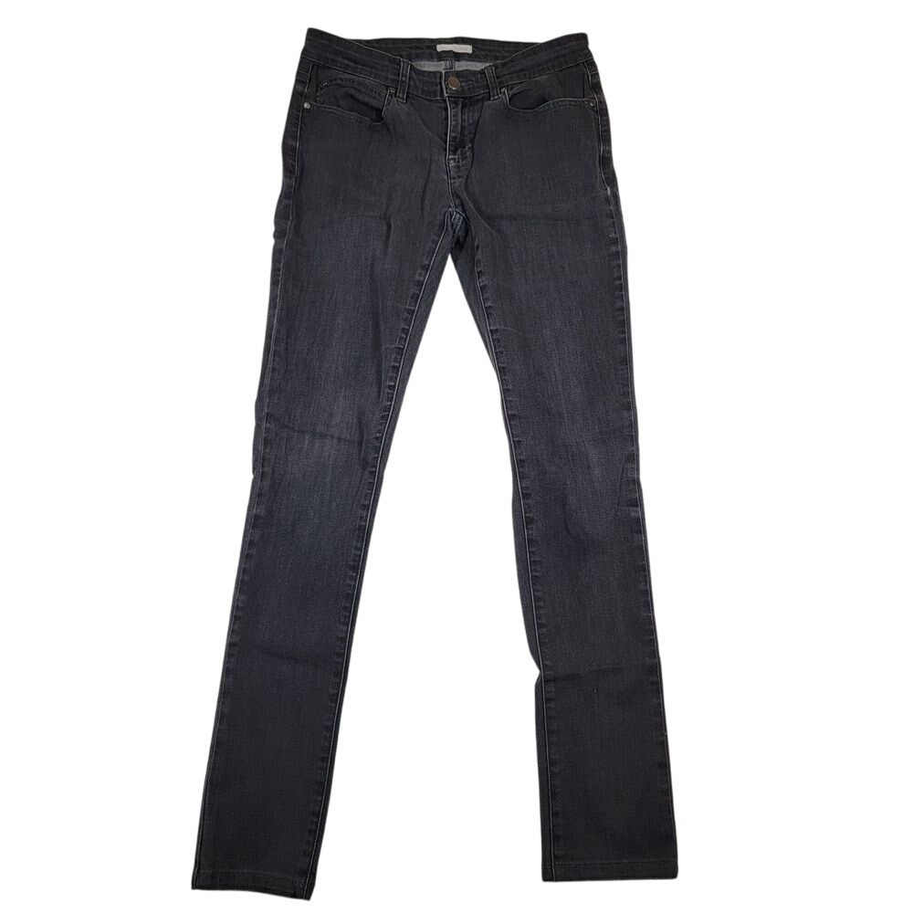 Eileen Fisher Skinny Jeans Sz 4 Dark Gray Made in USA Stretch Organic Cotton